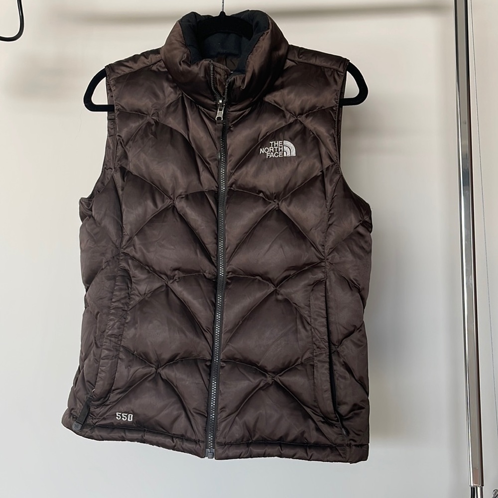 The North Face 550 brown puffer vest
